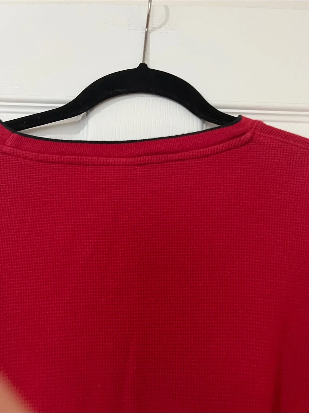 Polo by Ralph Lauren Bright Red Crewneck Thermal Henley with White Pony